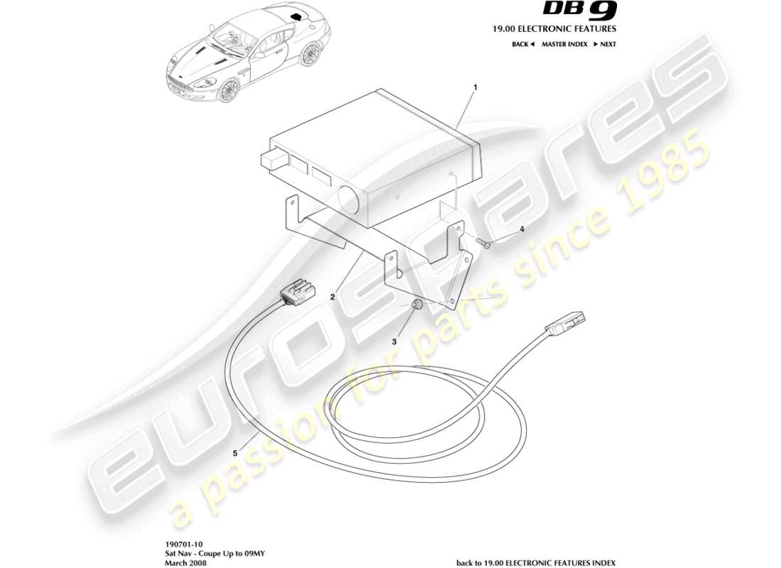 aston martin db9 (2012) navigationsgerät, coupé, zu 09my ersatzteildiagramm