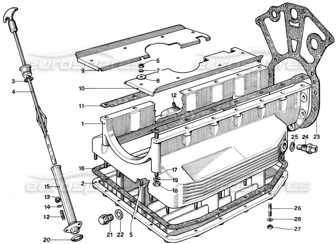 ferrari 365 gt 2+2 (mechanical) ölwannen-ersatzteildiagramm