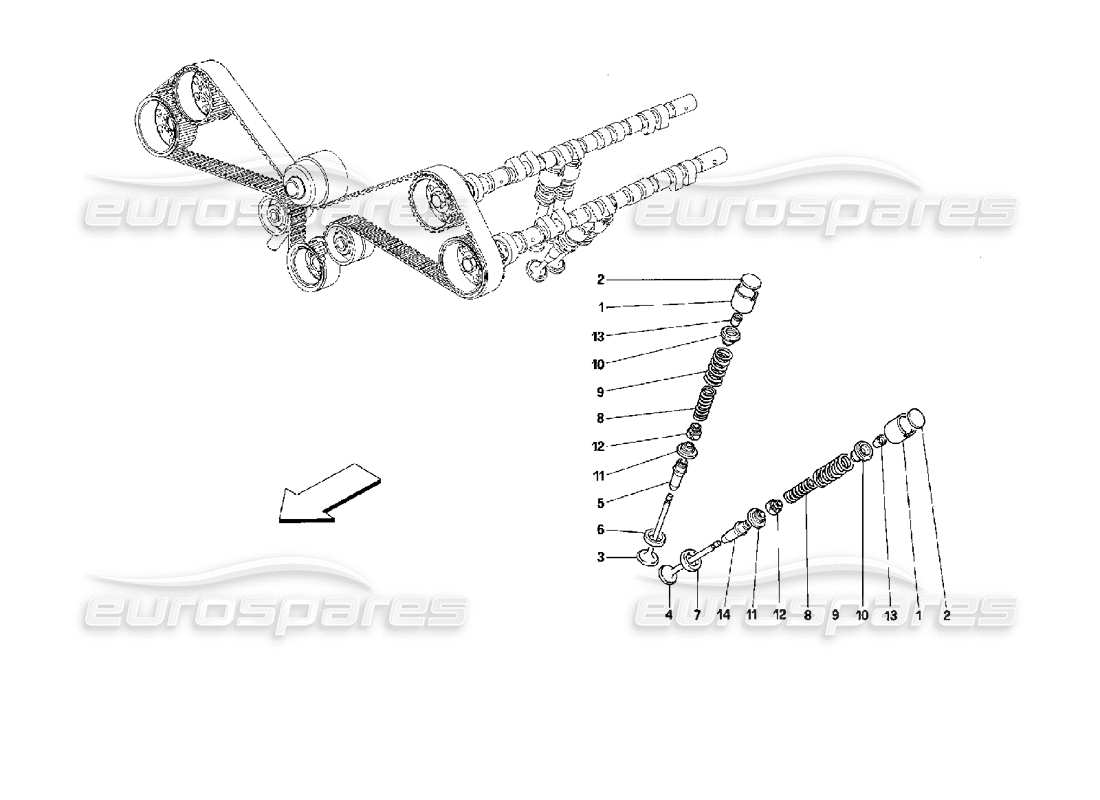 FERRARI MONDIAL 3.4 T COUPE/CABRIO TEILEDIAGRAMM FÜR STEUERSTÖßEL ferrari mondial 3.4 t coupe/cabrio teilediagramm für steuerstößel