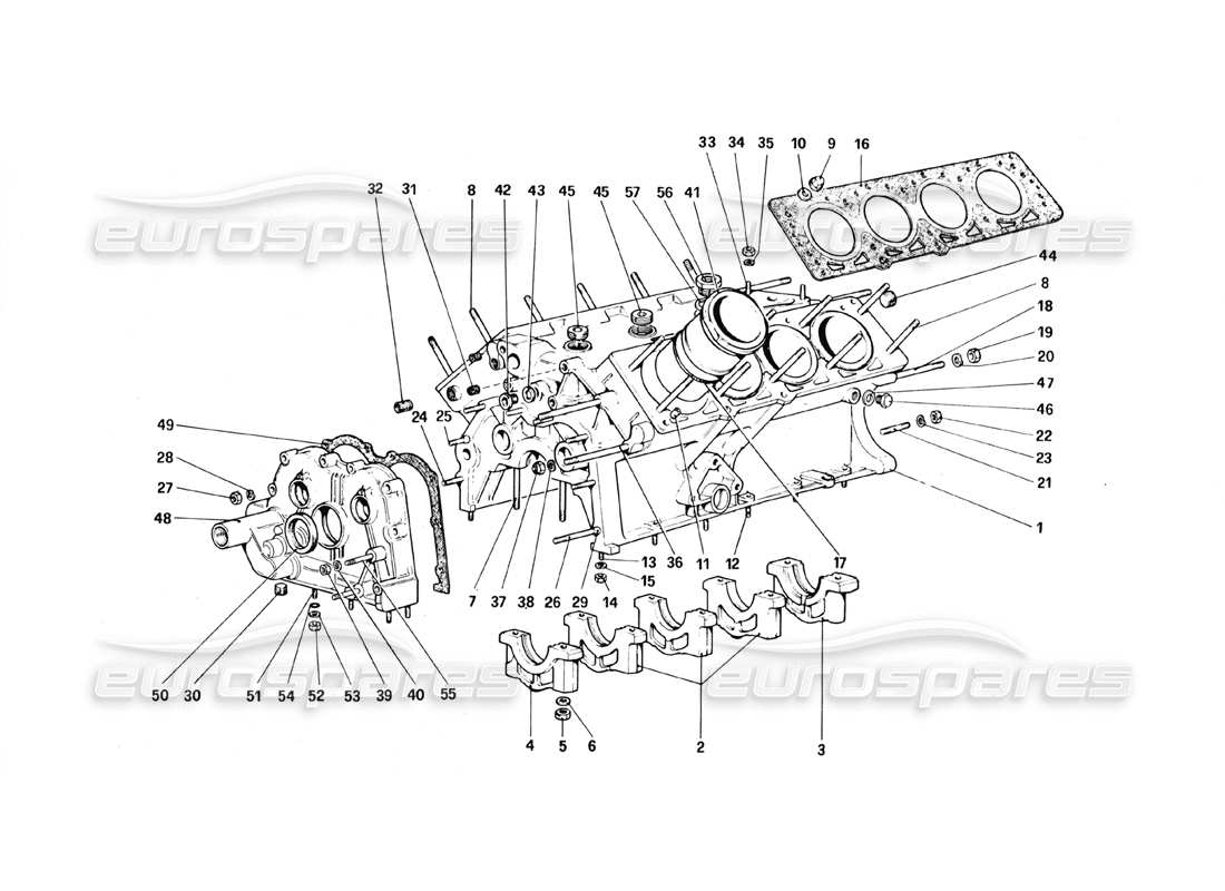 ferrari 328 (1988) kurbelgehäuse-teilediagramm