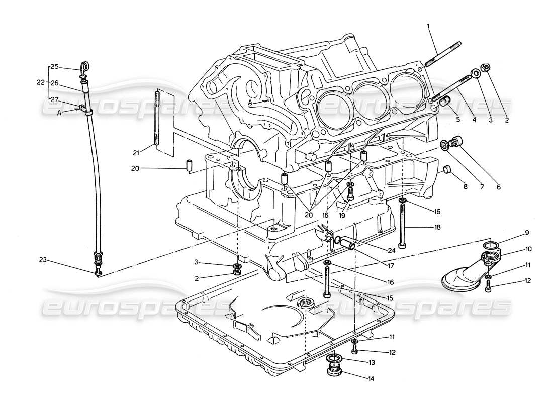 maserati biturbo spider befestigungssandblockzubehör - teilediagramm