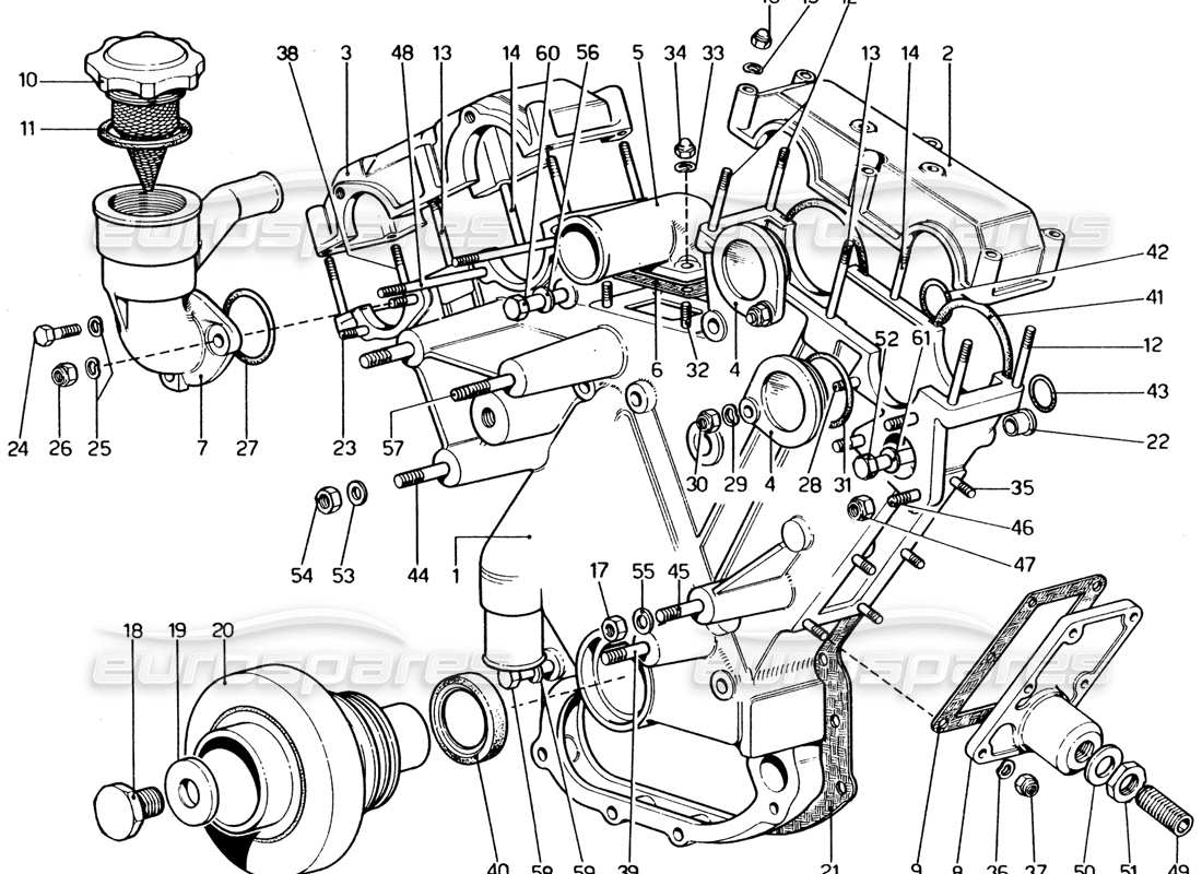 ferrari 365 gt4 2+2 (1973) teilediagramm des ventiltriebs