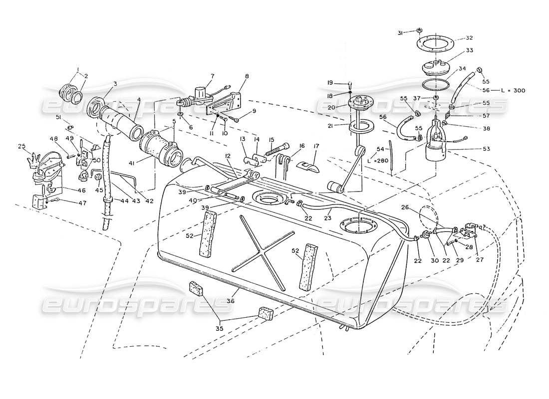 maserati ghibli 2.8 (non abs) kraftstofftank - teilediagramm der tauchpumpe
