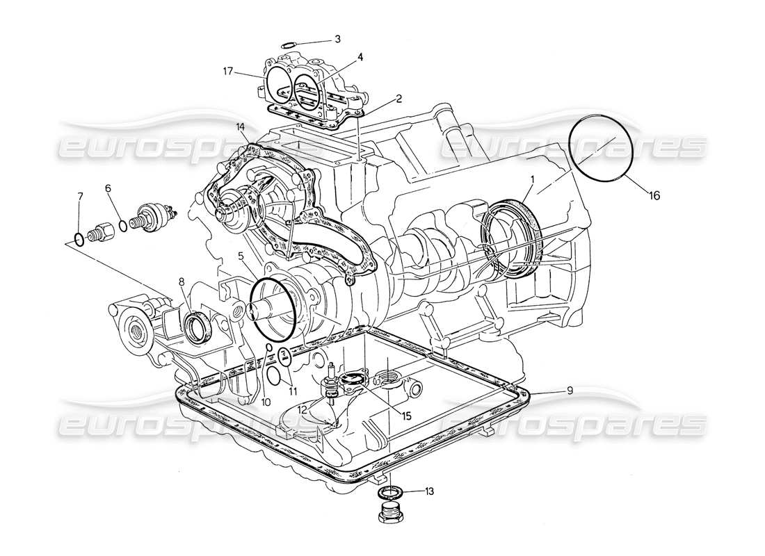 maserati biturbo spider dichtung und öldichtungen für die blocküberholung - teilediagramm