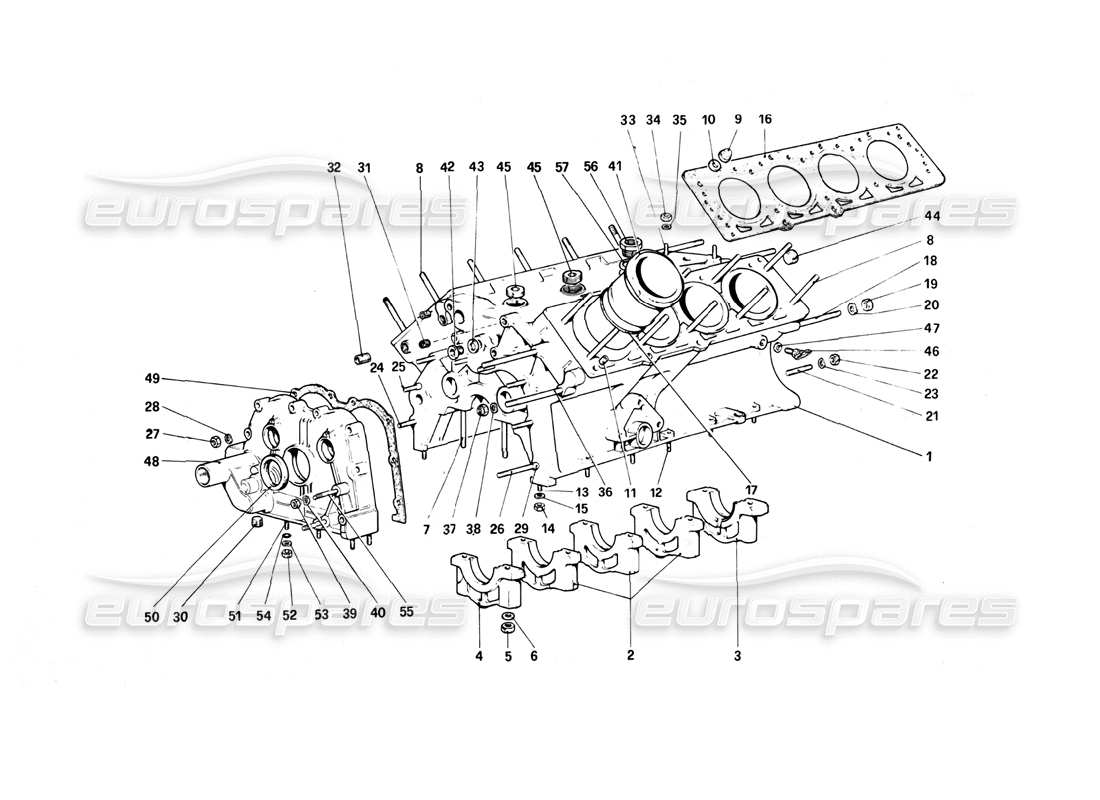 ferrari mondial 3.0 qv (1984) kurbelgehäuse-teilediagramm