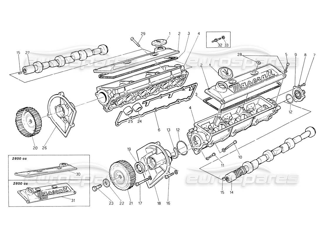 maserati biturbo spider timing-teilediagramm