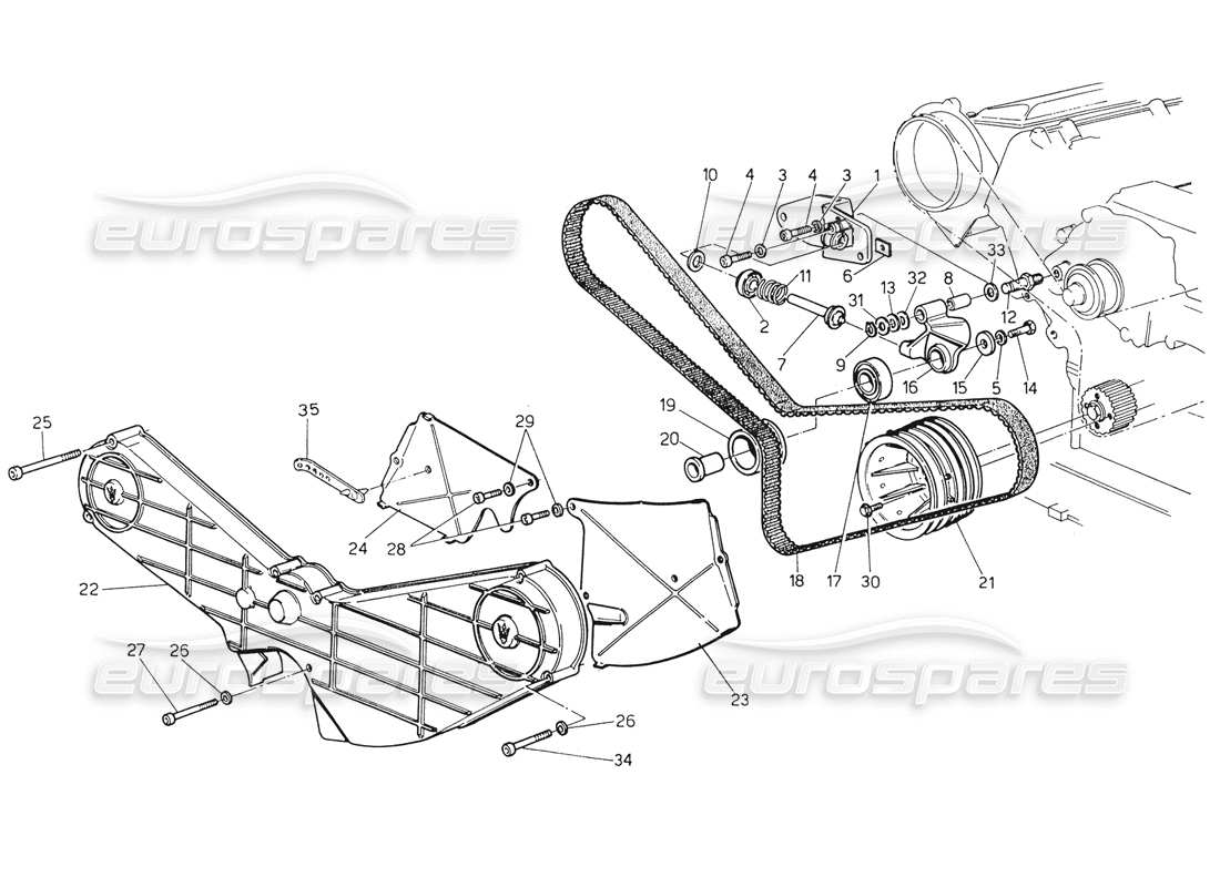 maserati biturbo spider teilediagramm der zeitsteuerung