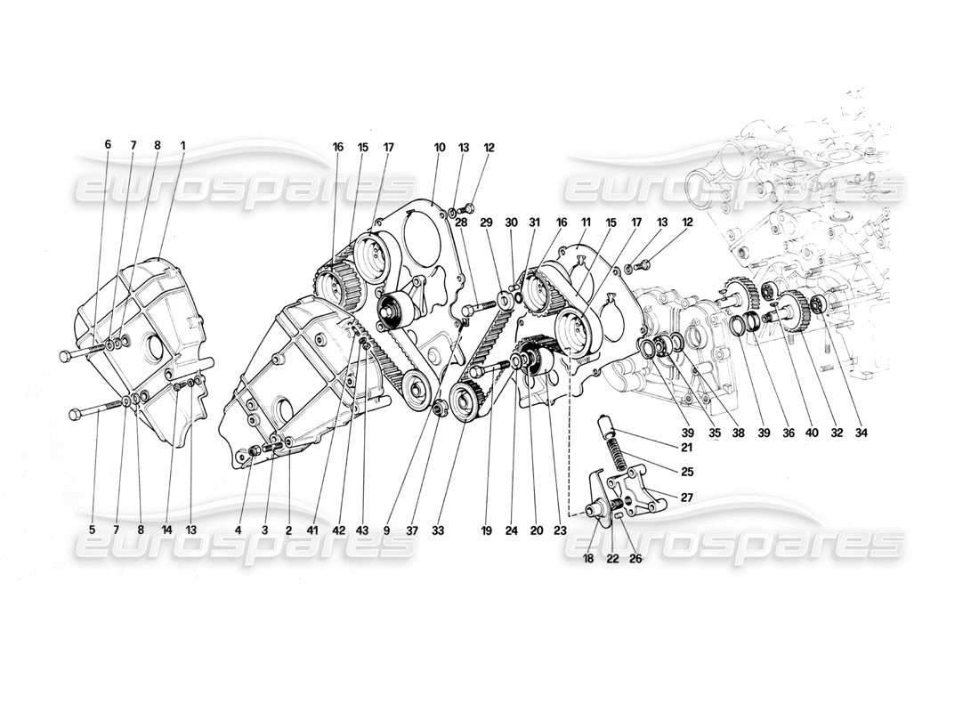 ferrari mondial 3.0 qv (1984) zeitmesssystem - teilediagramm der steuerungen