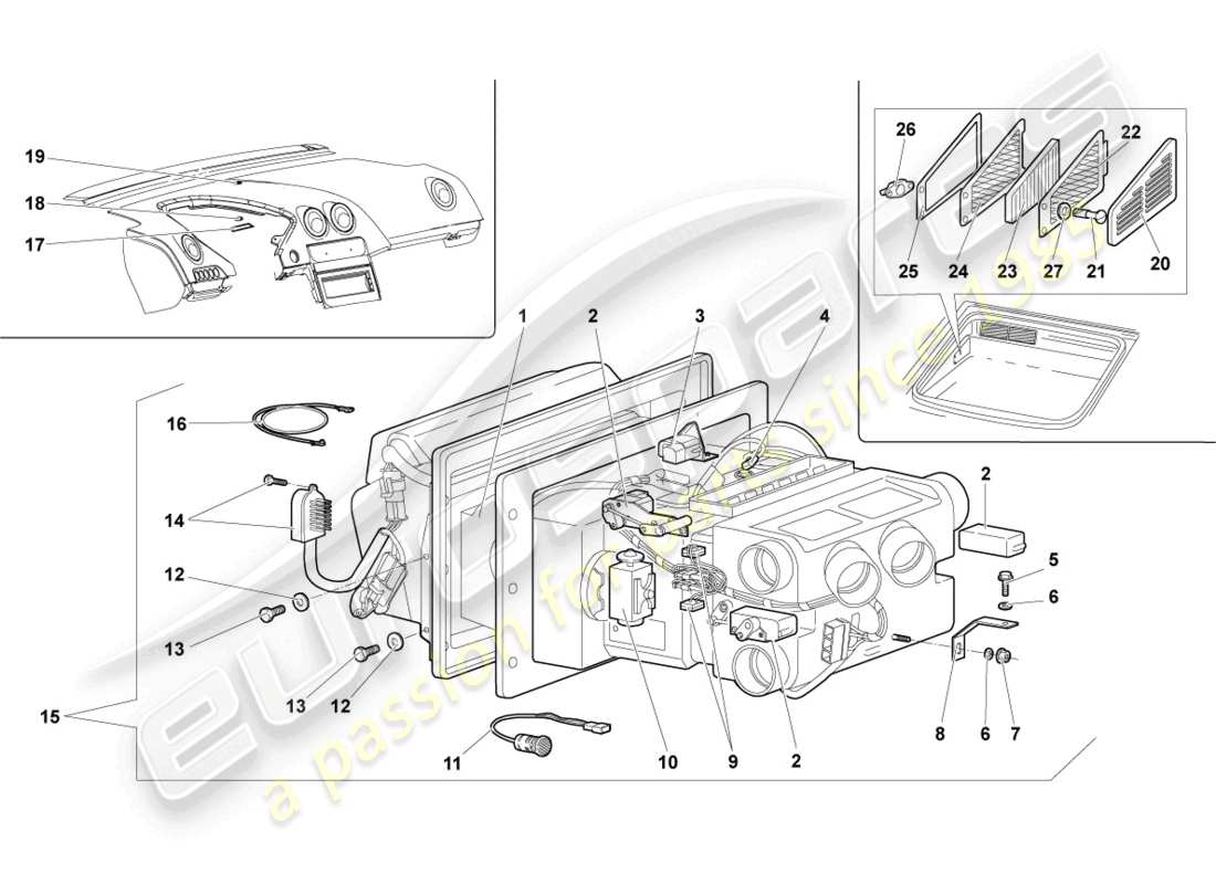 eine teilezeichnung aus dem lamborghini reventon roadster teilekatalog