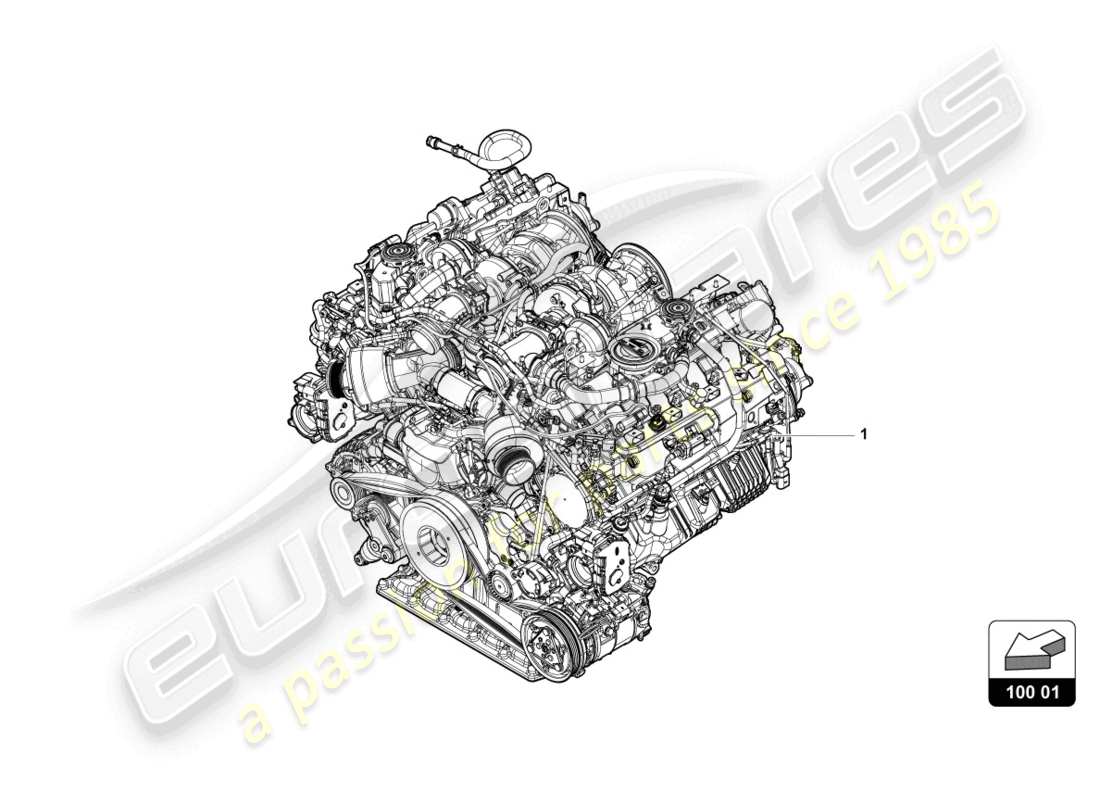 lamborghini urus performante (2023) motor teilediagramm