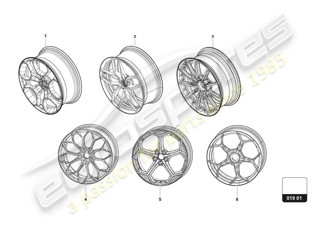 lamborghini accessories (sterrato) aluminiumfelge teilediagramm
