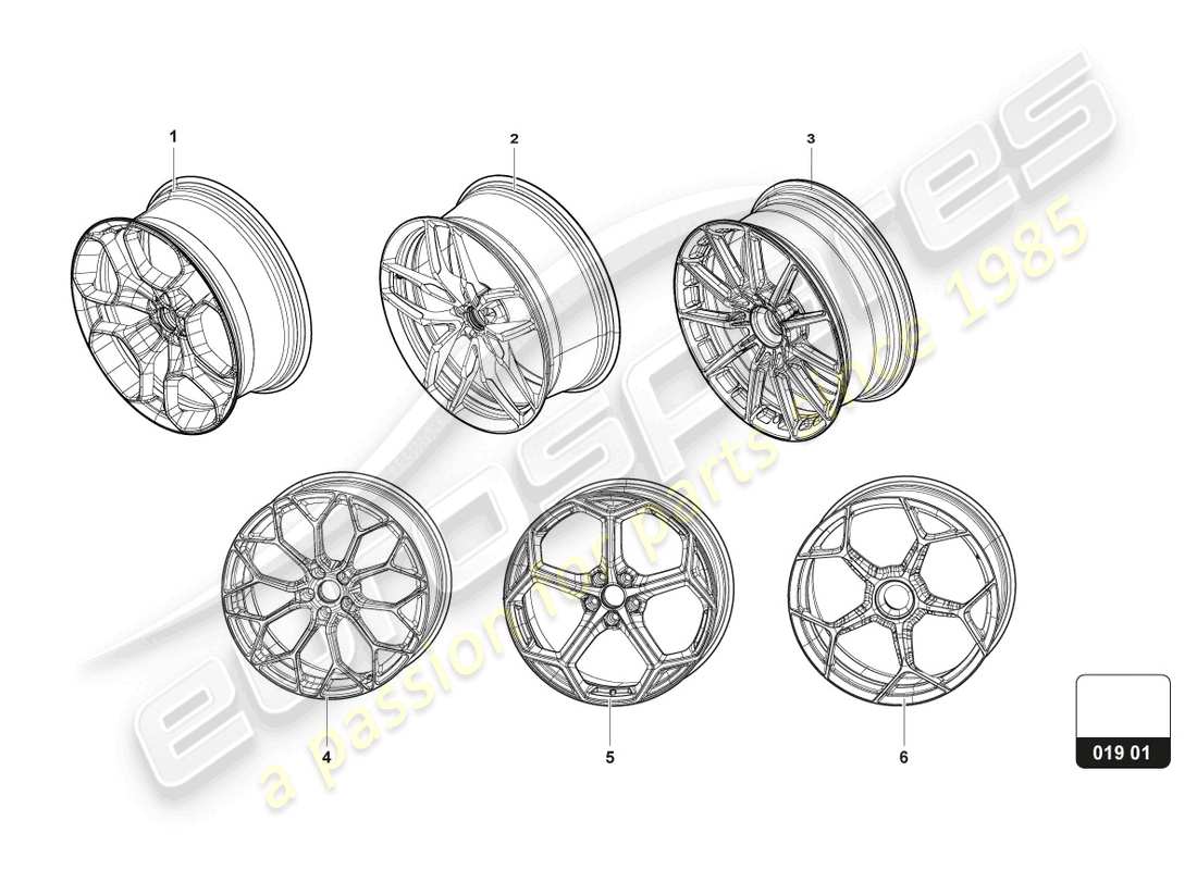 lamborghini huracan sterrato (accessories) aluminiumfelge teilediagramm