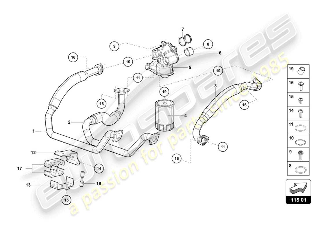 lamborghini ultimae (2022) ölfilter ersatzteildiagramm