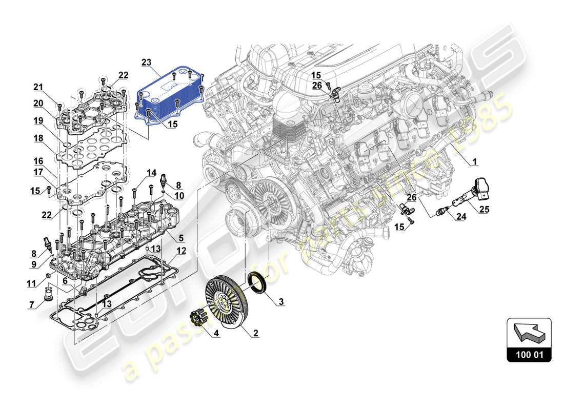 lamborghini gt3 evo (2018) hilfsmotor ersatzteildiagramm