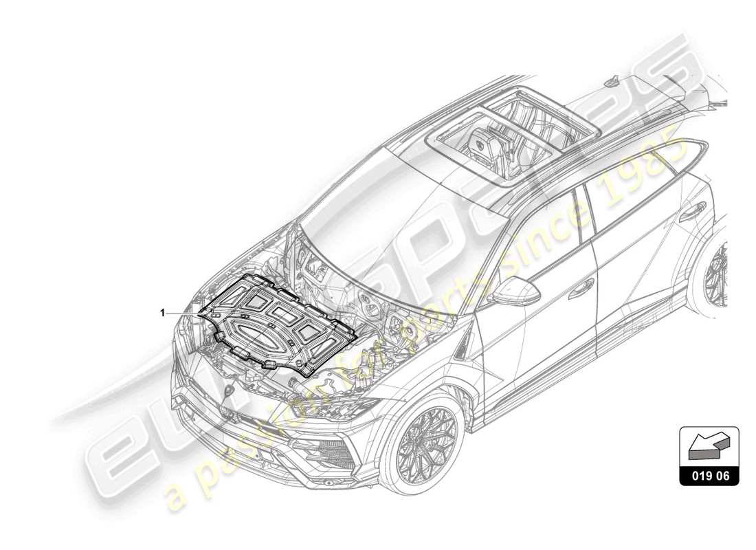lamborghini urus s (accessories) motorabdeckung ersatzteildiagramm