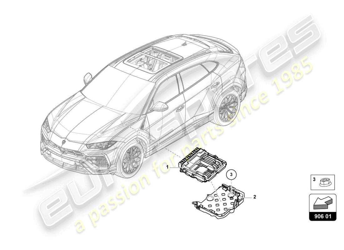 lamborghini urus performante (2023) steuergerät für benzinmotor ersatzteildiagramm
