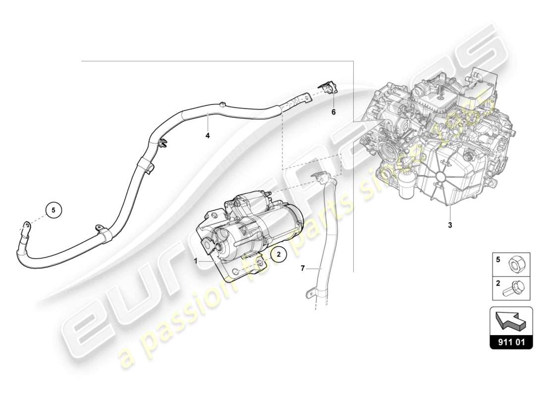 lamborghini 2024 (tecnica) starter-ersatzteildiagramm
