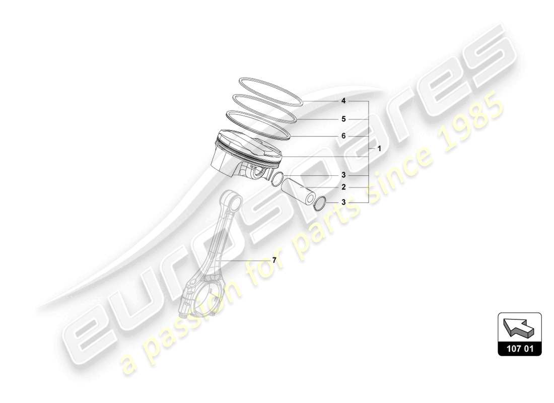 lamborghini countach lpi 800-4 (2022) kolben teilediagramm