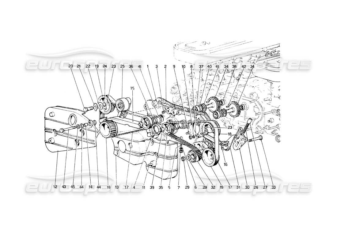 FERRARI 512 BB ZEITMESSSYSTEM - TEILEDIAGRAMM DER STEUERUNGEN ferrari 512 bb zeitmesssystem - teilediagramm der steuerungen