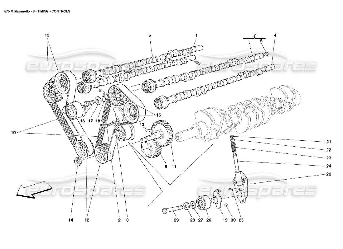 FERRARI 575M MARANELLO TEILEDIAGRAMM FÜR ZEITSTEUERUNGEN ferrari 575m maranello teilediagramm für zeitsteuerungen
