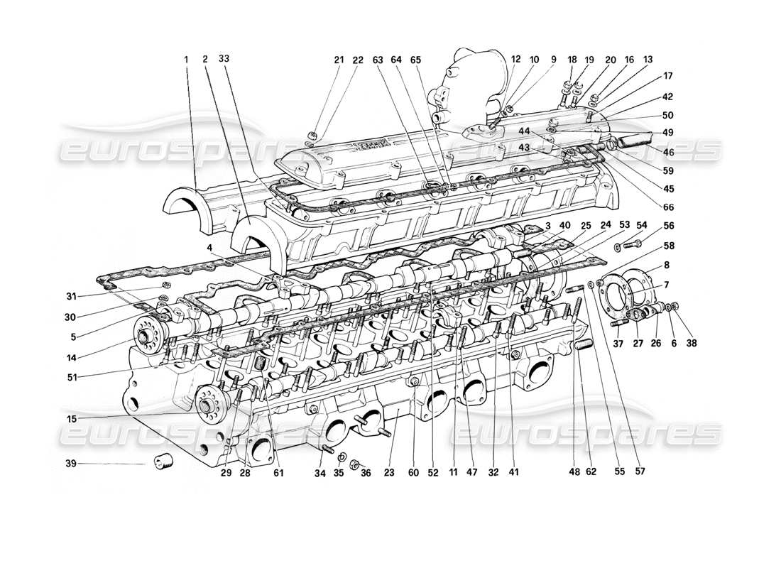 ferrari 400i (1983 mechanical) zylinderkopf (links) teilediagramm