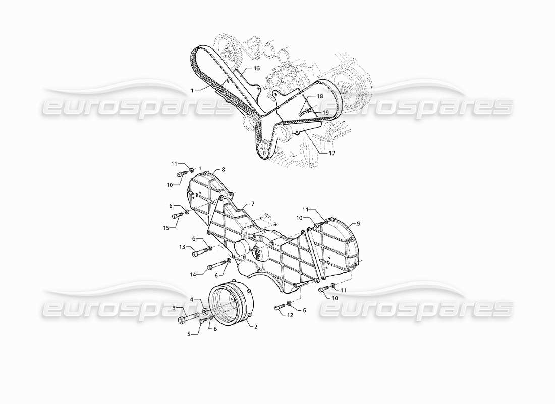 maserati qtp v8 (1998) teilediagramm der zeitsteuerung