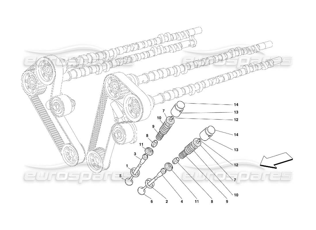 FERRARI 456 GT/GTA STEUERUNG - VENTILE ERSATZTEILDIAGRAMM ferrari 456 gt/gta steuerung - ventile ersatzteildiagramm