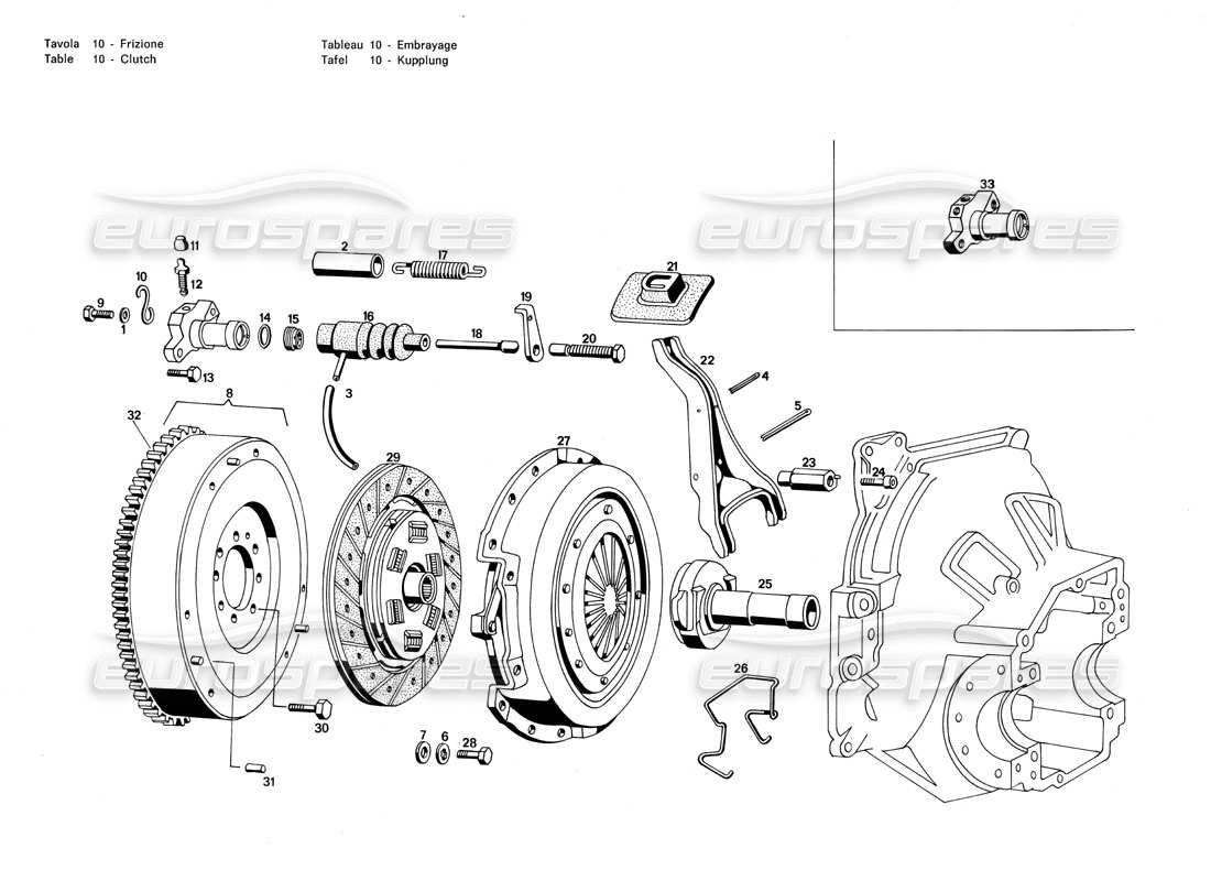 MASERATI MERAK 3.0 KUPPLUNG TEILEDIAGRAMM maserati merak 3.0 kupplung teilediagramm