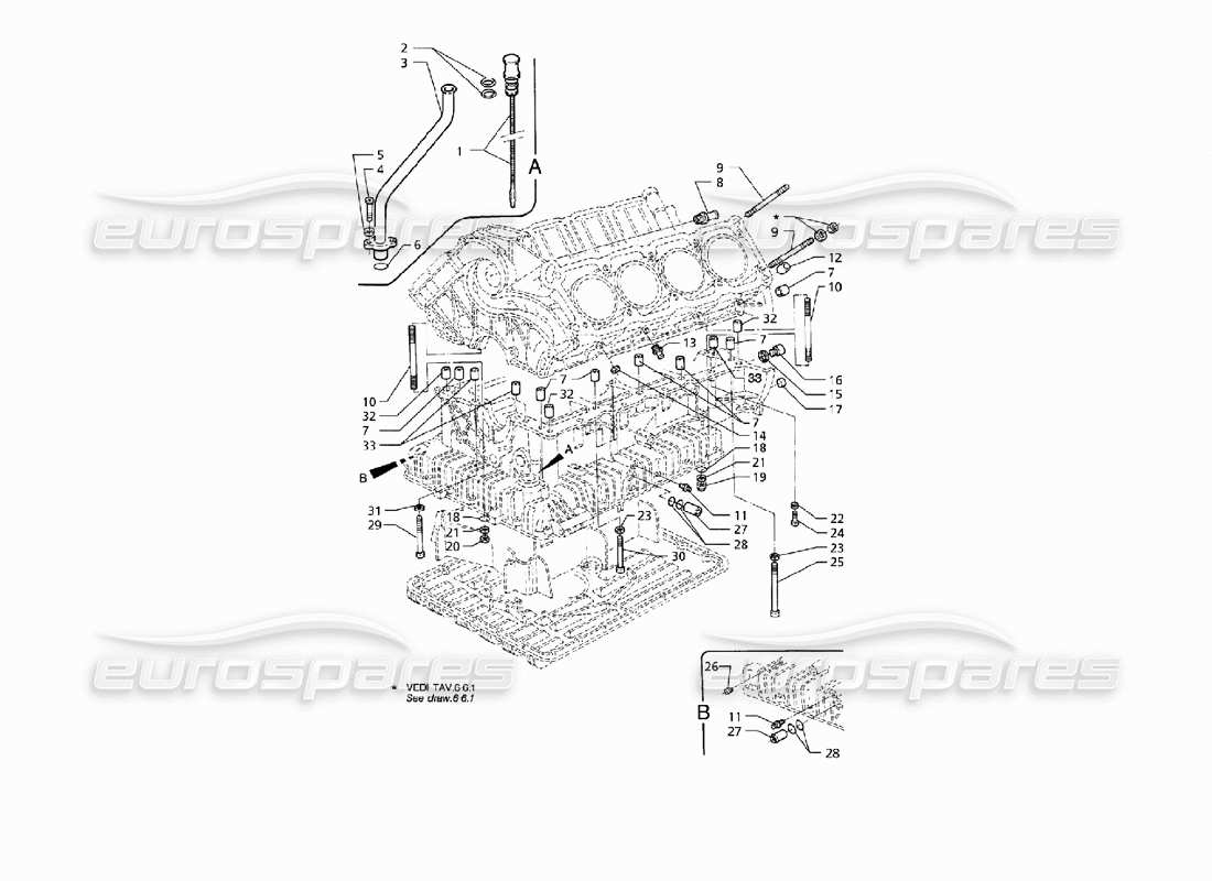 maserati qtp v8 (1998) teilediagramm für befestigungen und blockzubehör