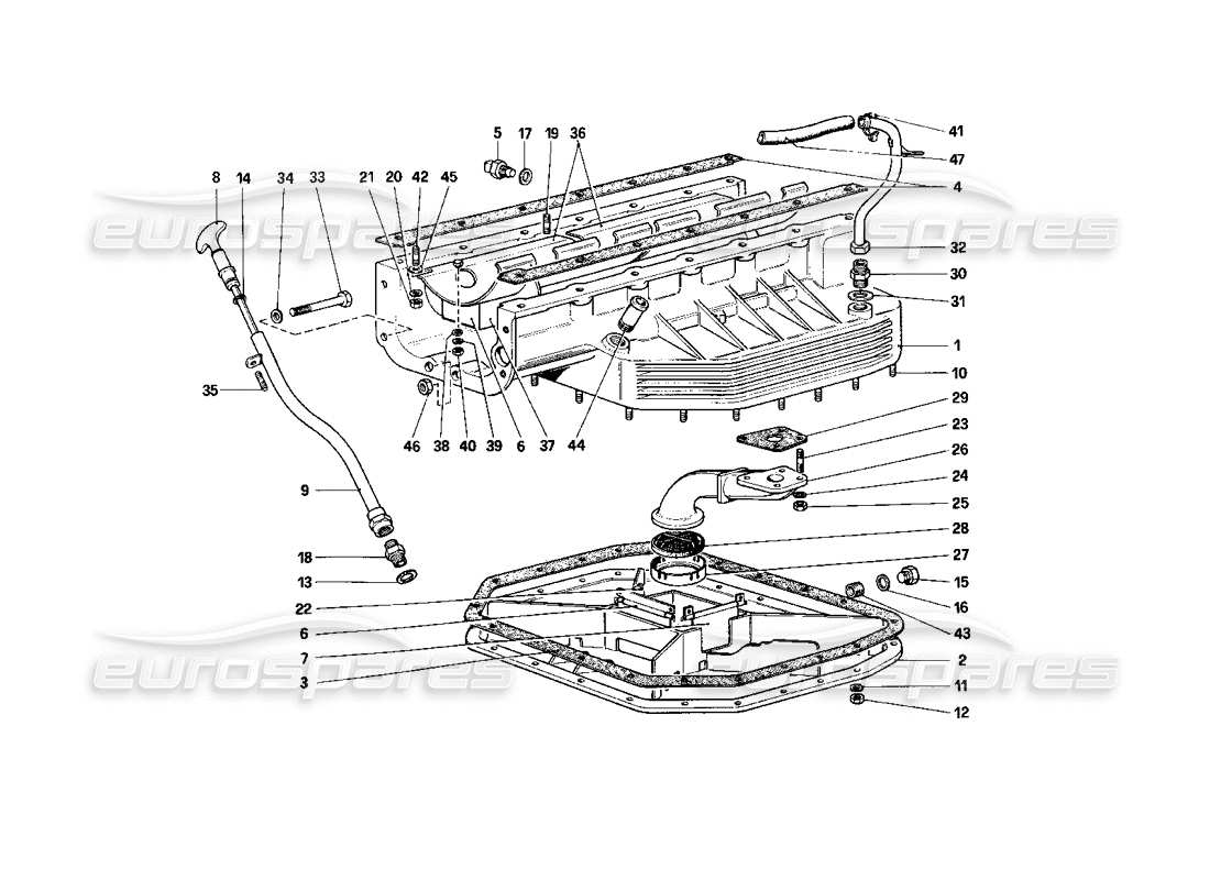 ferrari 400i (1983 mechanical) ölwannen-ersatzteildiagramm