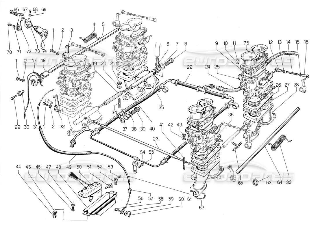 lamborghini jalpa 3.5 (1984) kraftstoffsystem teilediagramm