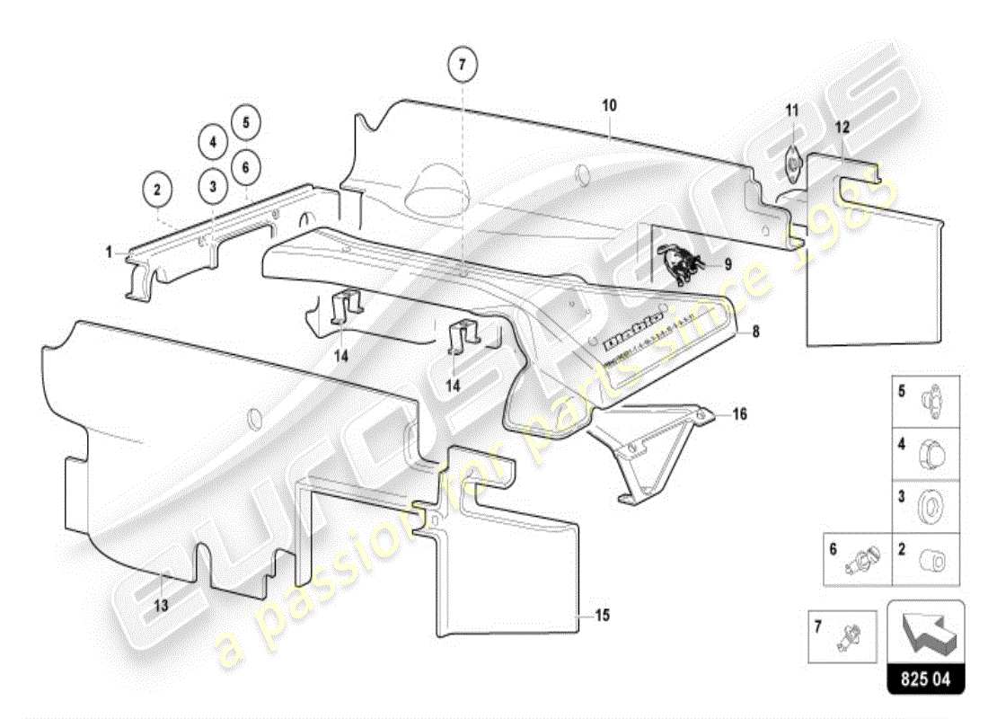 lamborghini diablo vt (1996) verkleidung für motor ersatzteildiagramm