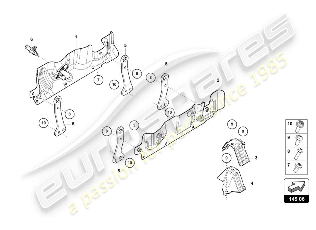 lamborghini urus performante (2024) wärmeschild ersatzteildiagramm