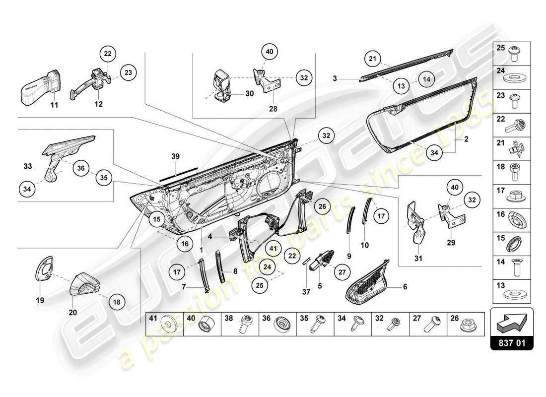 lamborghini tecnica (2023) doors-ersatzteildiagramm