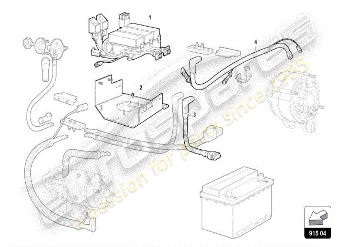 lamborghini diablo vt (1996) batterie teilediagramm
