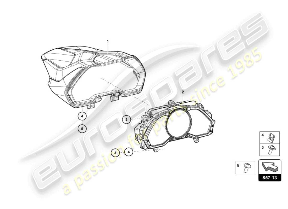 lamborghini sian roadster (2021) combi-instrument ersatzteildiagramm