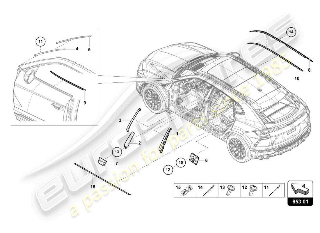 lamborghini urus performante (2024) formteile-ersatzteildiagramm