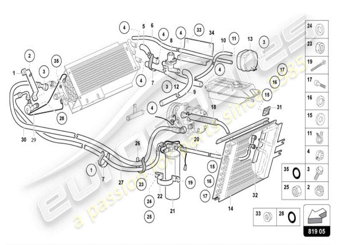lamborghini diablo vt (1996) heizung, klimaanlage ersatzteildiagramm