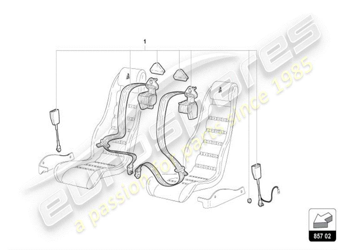 lamborghini diablo vt (1998) sicherheitsgurte teilediagramm