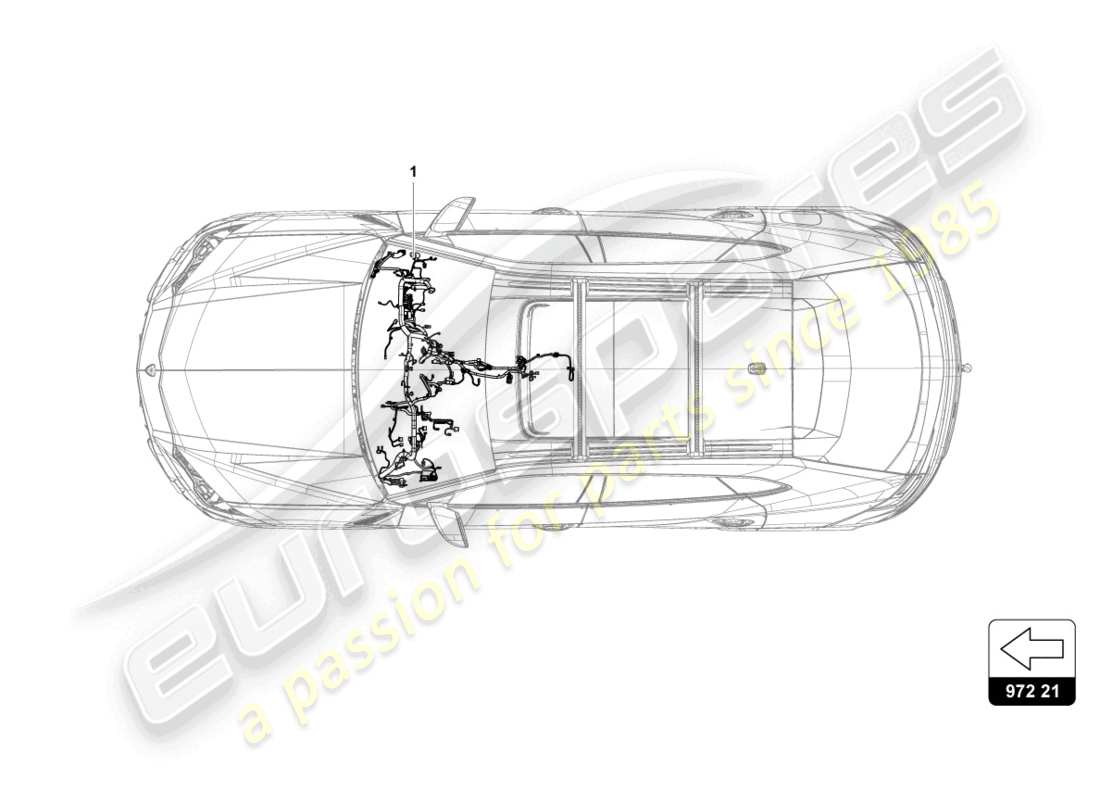 lamborghini urus (2020) verkabelungssatz für das armaturenbrett teilediagramm