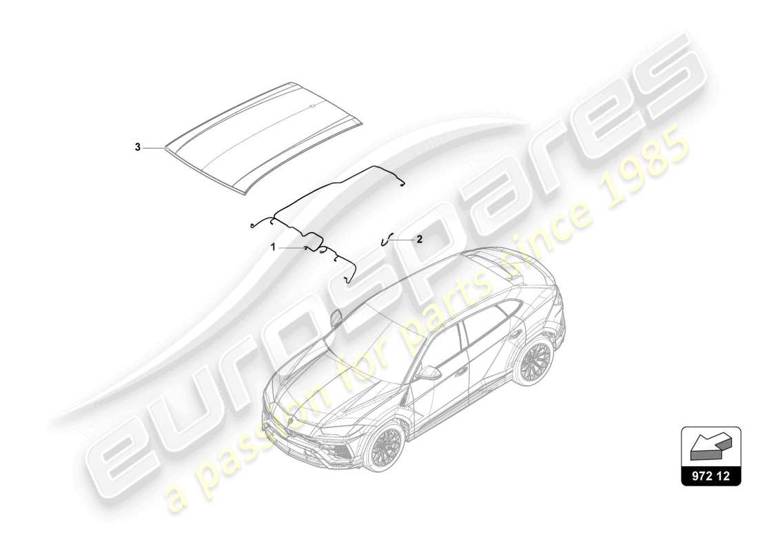 lamborghini urus (2020) dachkabelbaum ersatzteildiagramm