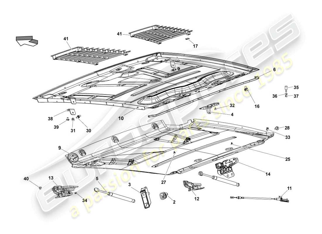 lamborghini lp570-4 sl (2011) hinterer deckel teilediagramm