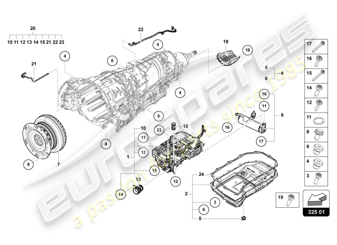lamborghini urus performante (2024) mechatronik mit software ersatzteildiagramm