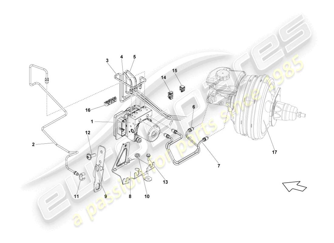 lamborghini lp560-4 spider (2012) abs-einheit teilediagramm