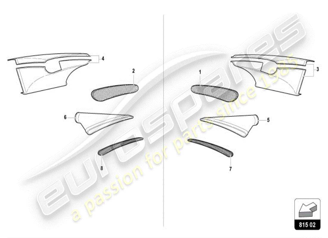 lamborghini diablo vt (1999) teilediagramm für hinteren lufteinlass