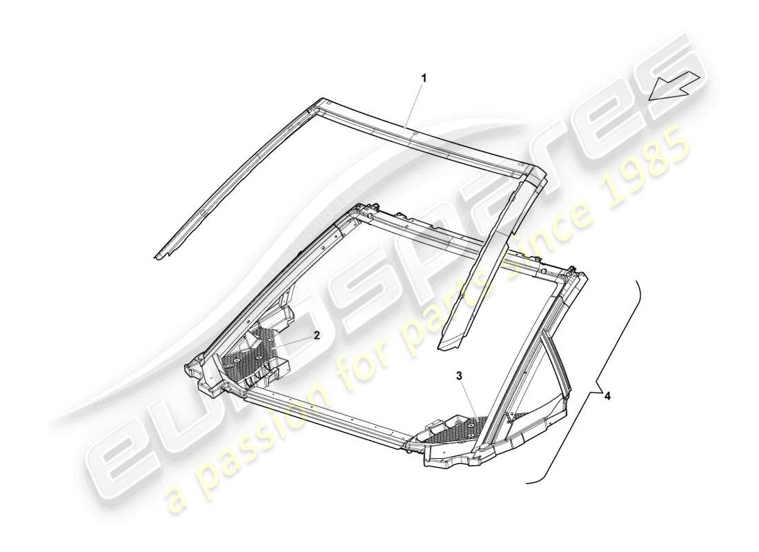 lamborghini lp560-4 spider (2010) dachrahmen vorne teilediagramm