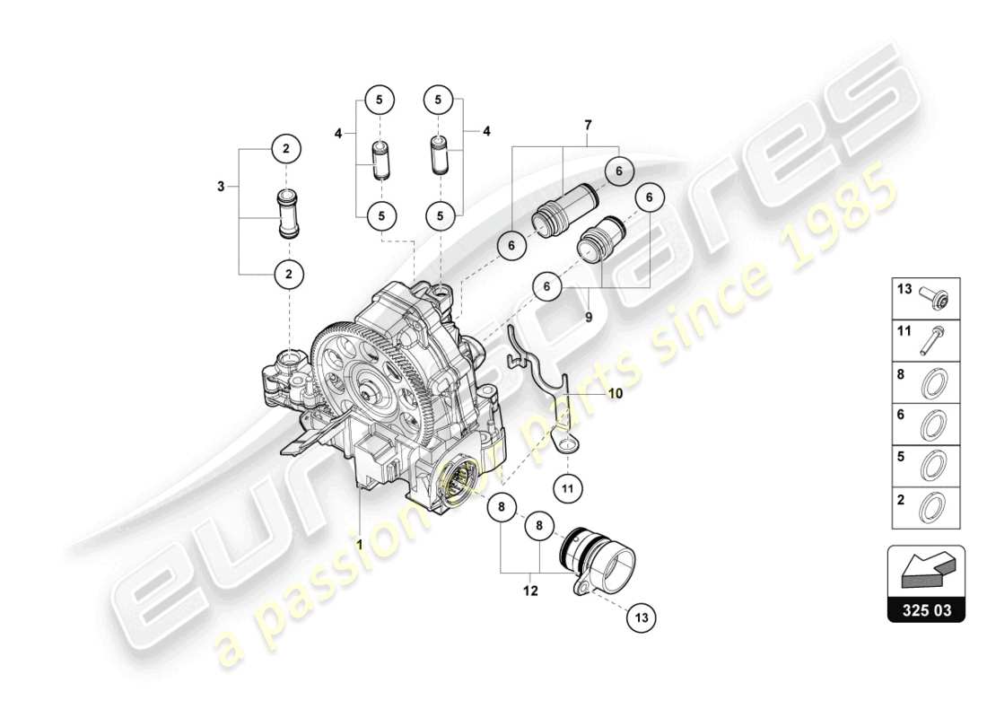 lamborghini evo coupe (2022) hydraulik-steuergerät ersatzteildiagramm