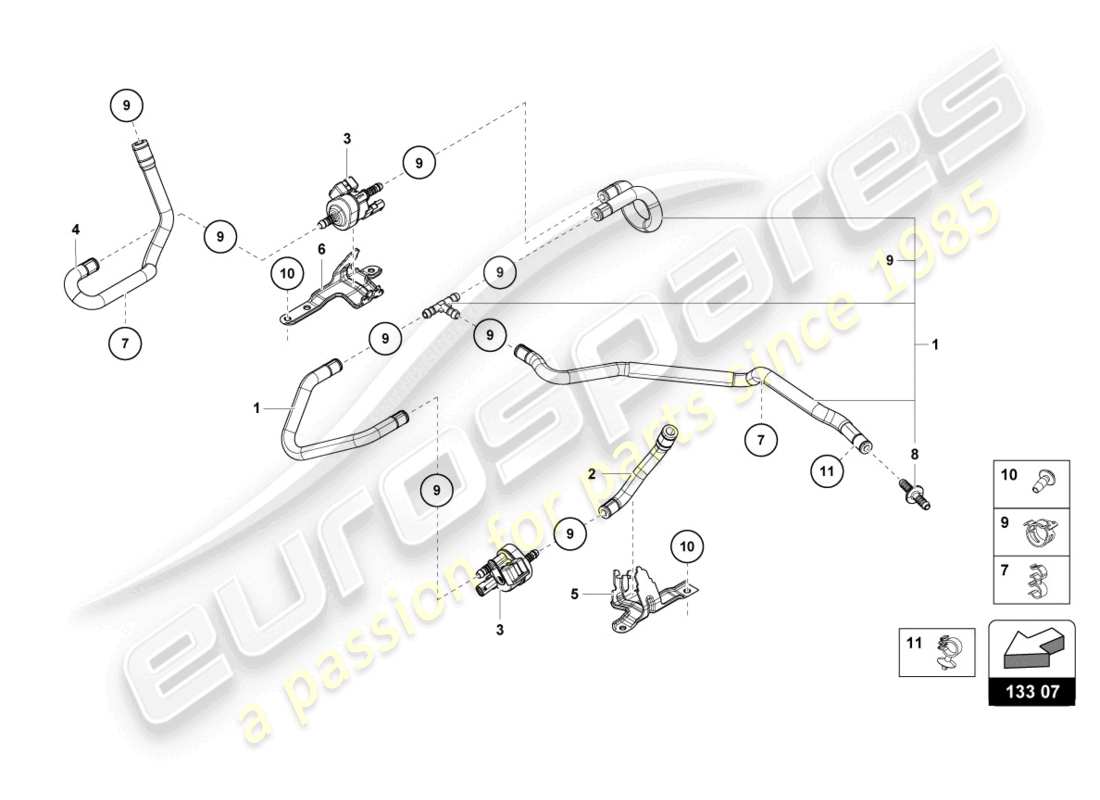 lamborghini 2023 (evo coupe) vakuumsystem teilediagramm