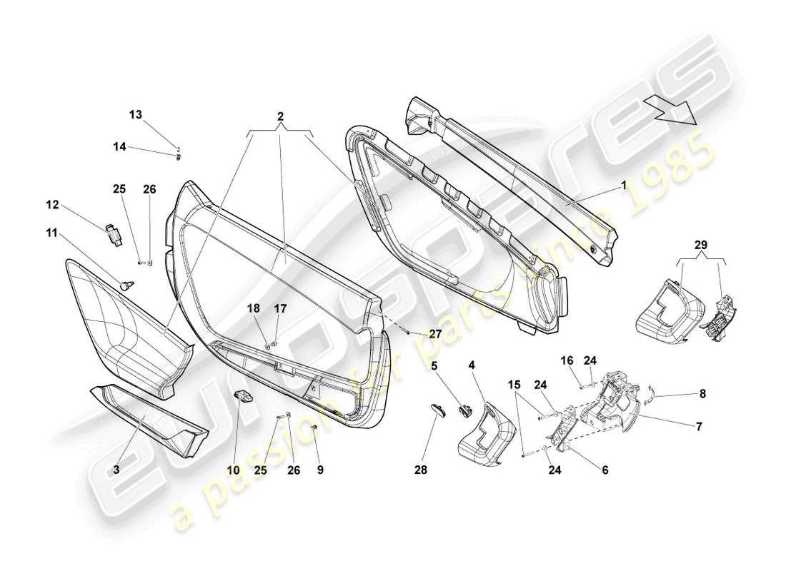 lamborghini lp550-2 spyder (2010) türplatte teilediagramm