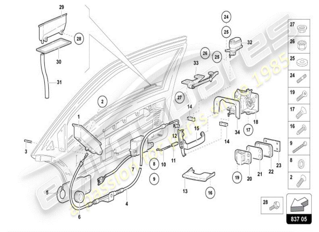 lamborghini diablo vt (1997) door-teilediagramm